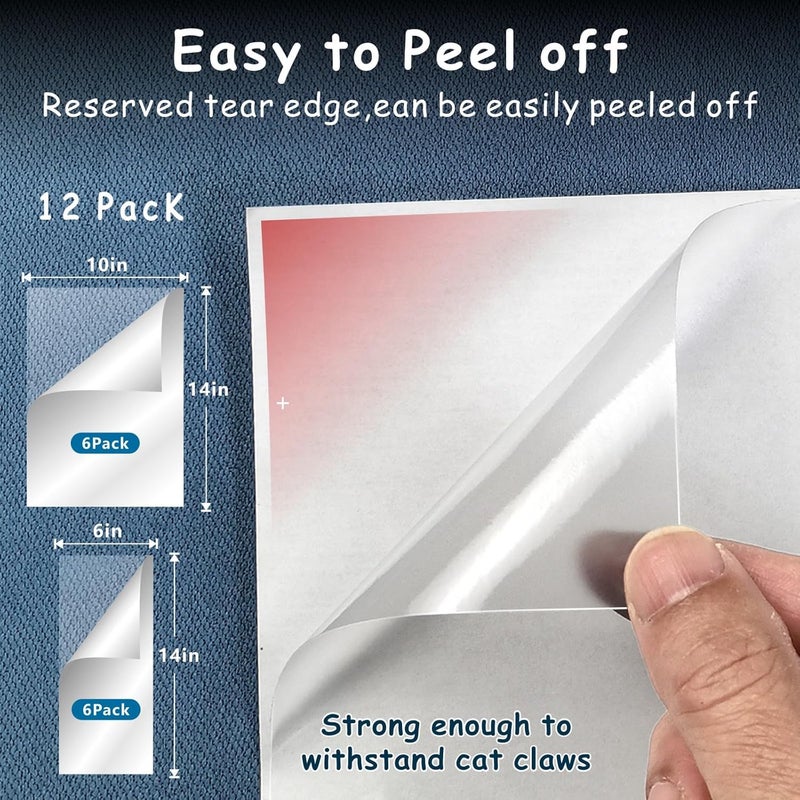mioule Couch Furniture Protectors from Cats Scratching Claws, 12 Pack Self-Adhesive Sofa Corner Protectors, Cat Claw Deterrent for Chair, Furniture (Single-Side) - Image 3